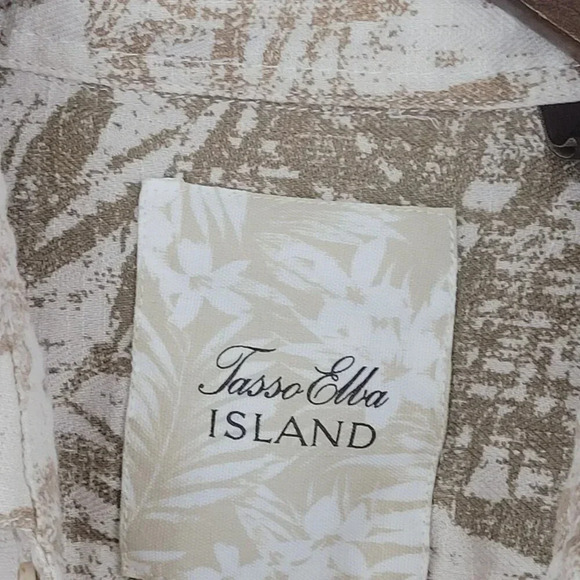 Tasso Elba Island  Mens L Silk & Linen Short Sleeve Button-Up Shirt  27PT - Picture 4 of 6
